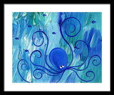 Octopus Swimming - Framed Print