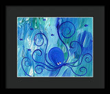 Octopus Swimming - Framed Print