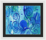 Octopus Swimming - Framed Print